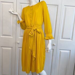 🔥 Jcrew Dress midi yellow women’s sz 0 New
